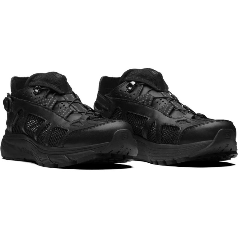 Black Salomon Techsonic Leather Advanced Men's Sneakers | PH 04678M